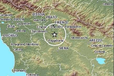 Continua lo sciame sismico, altra scossa fra il Chianti e la Valdelsa