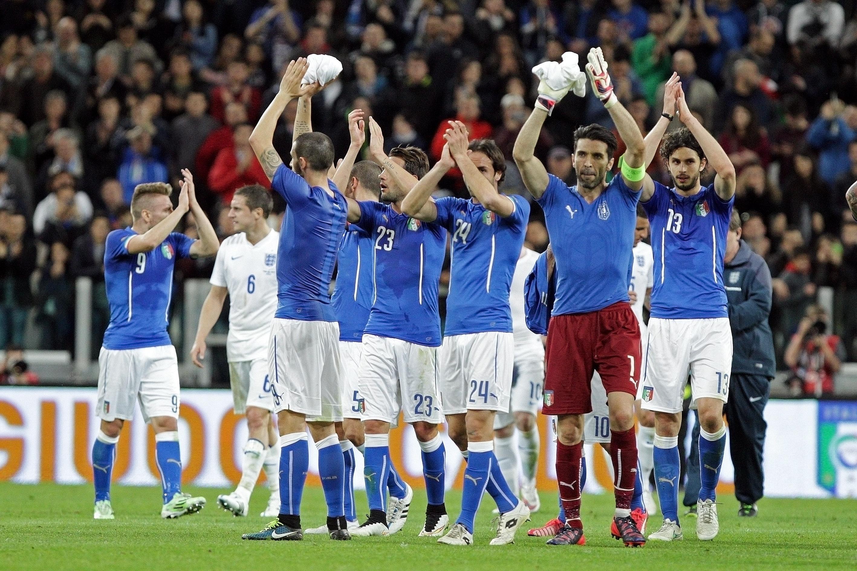 Gli azzurri a fine partita 