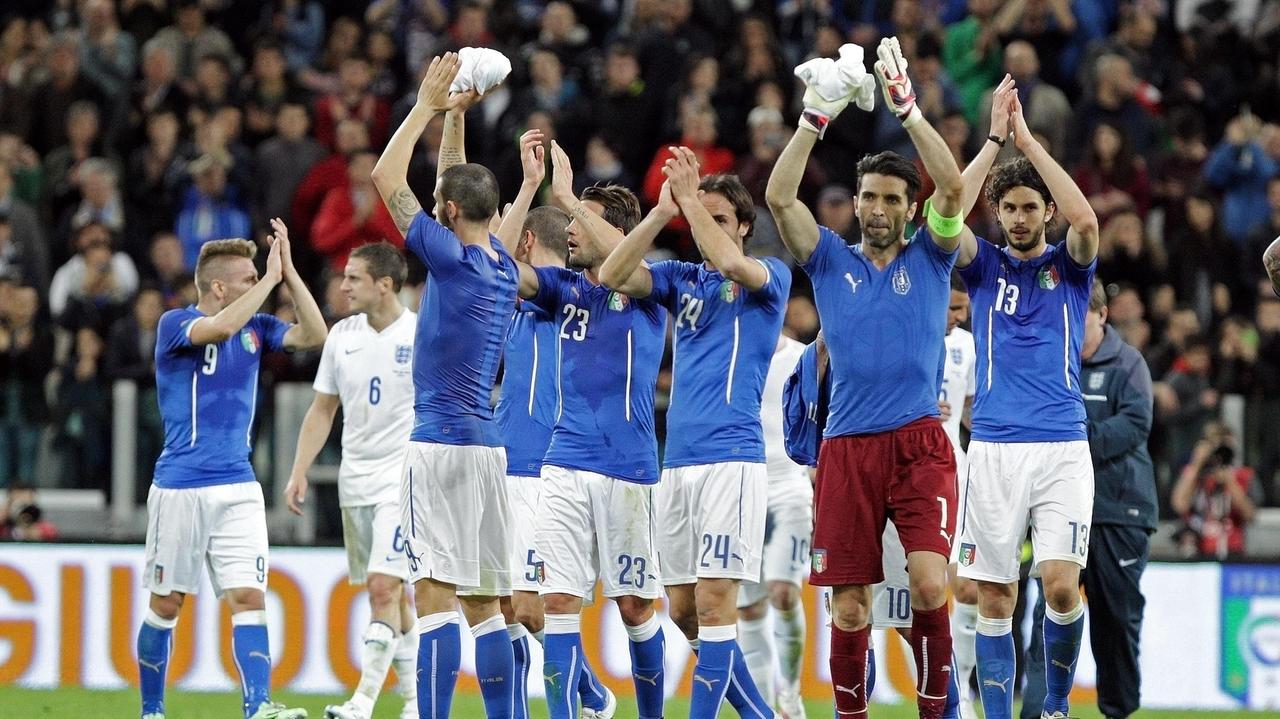 Gli azzurri a fine partita