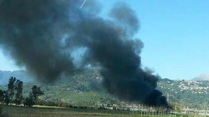 Paura per un incendio a Piano di Conca