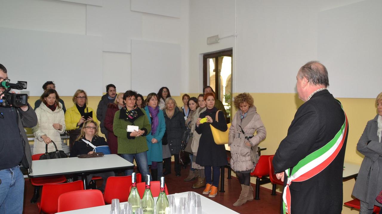 L'inaugurazione della mensa alla scuola Pascoli