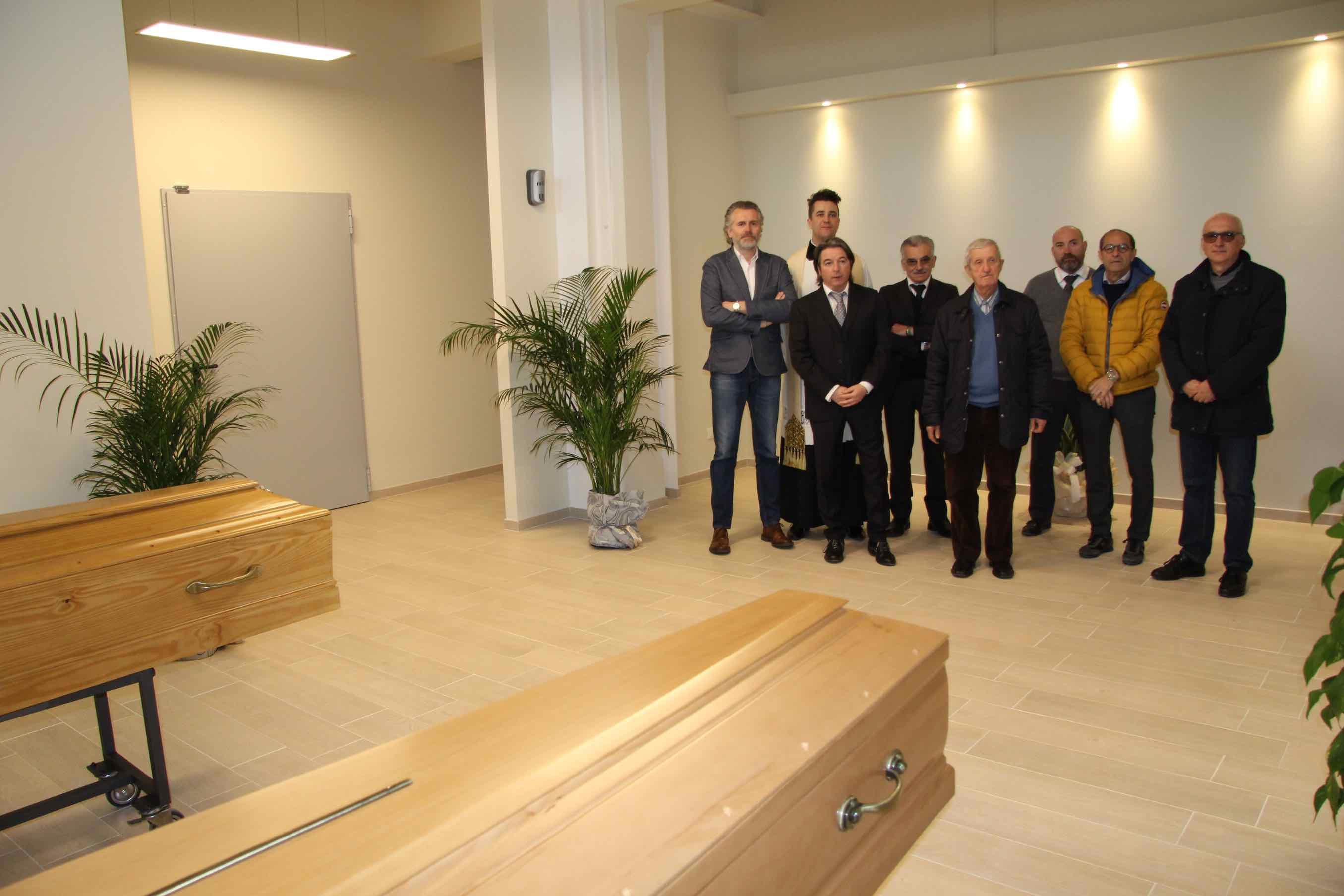 La sala all'interno della Misericordia per le salme in attesa di cremazione