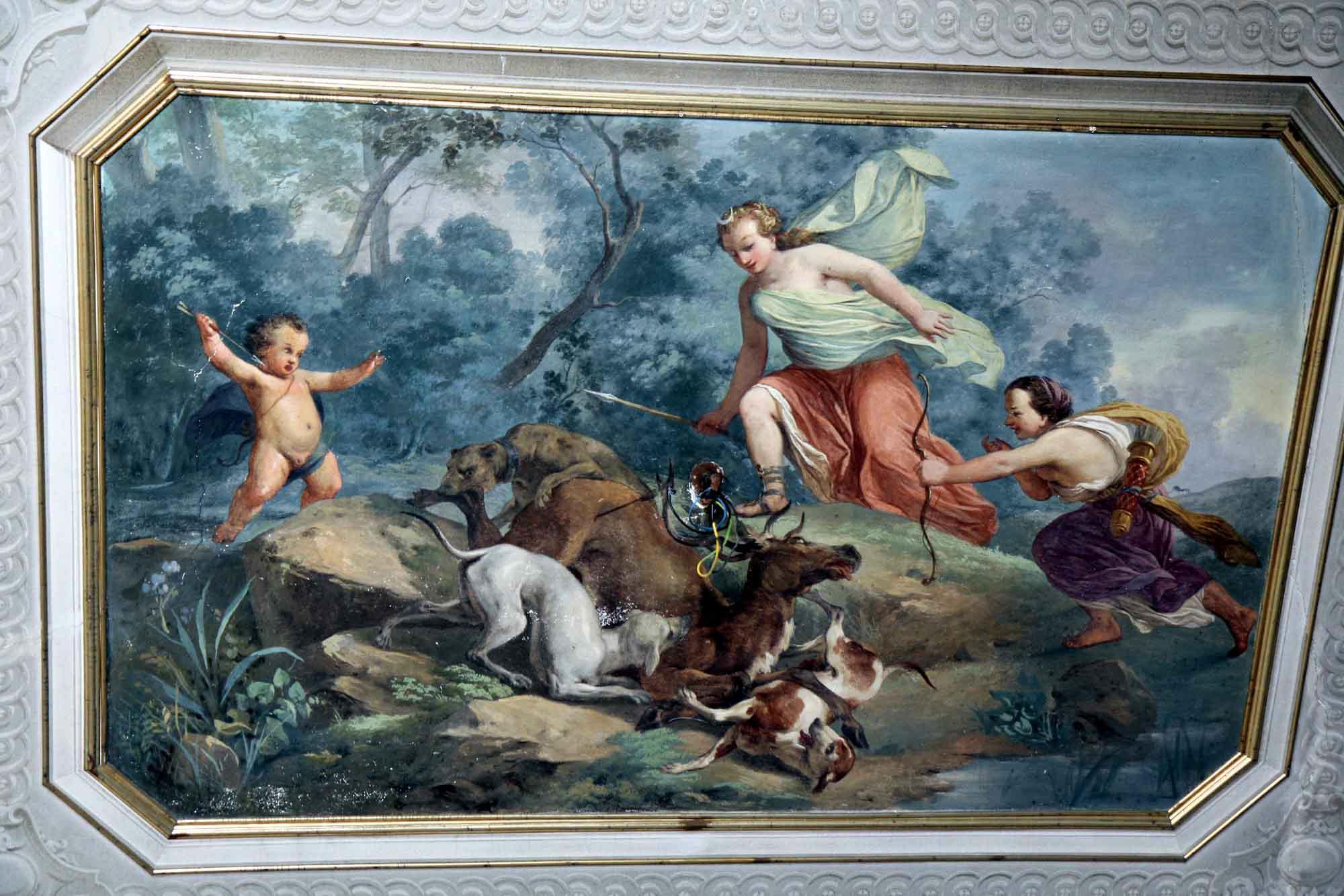 Un affresco all'interno del palazzo Maurogordato