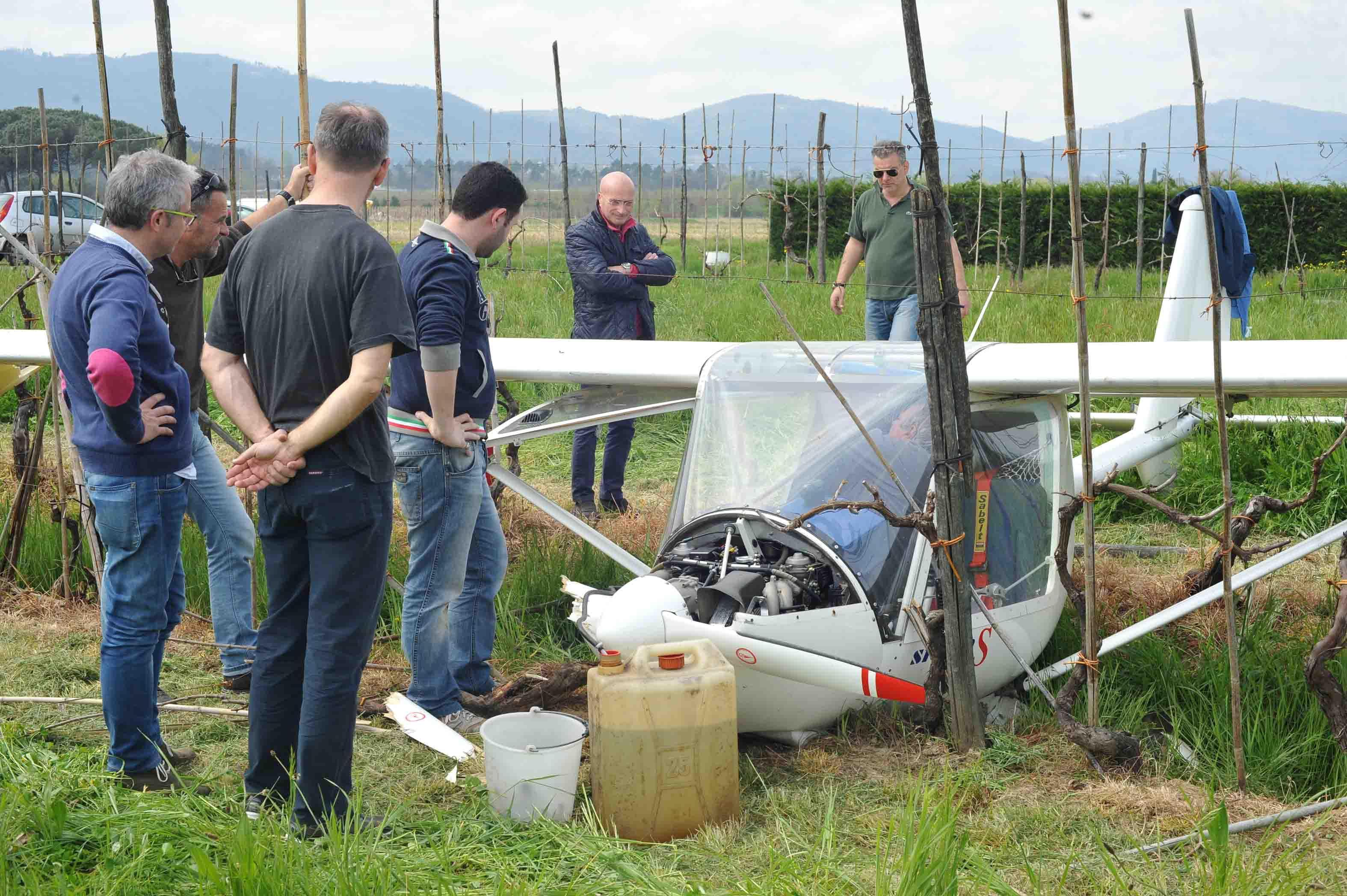 L'ultraleggero caduto al campo di volo di Quarrata