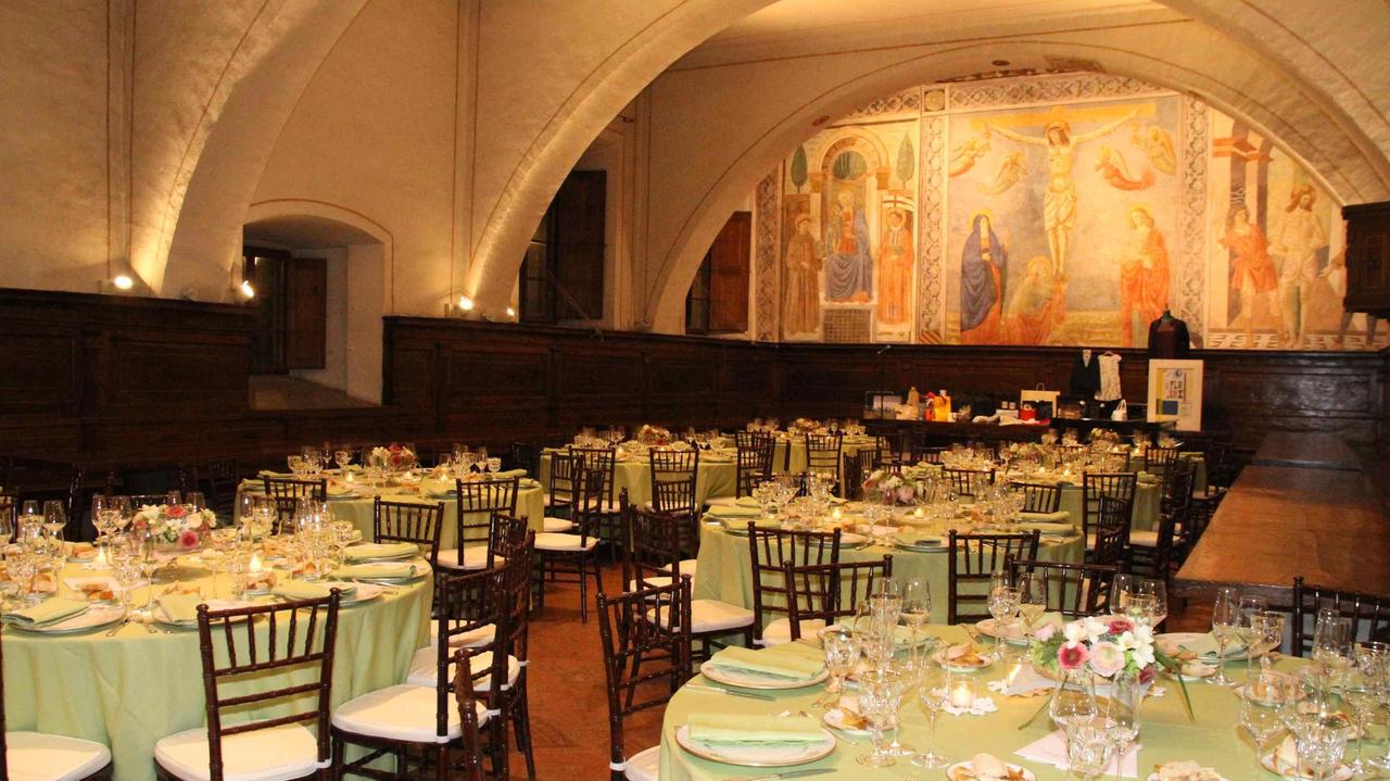 La sala del Refettorio dove si tiene la cena di gala