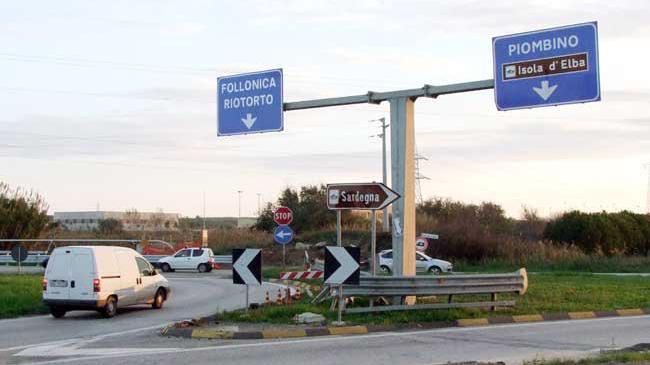 L'incrocio con la Geodetica alle porte di Piombino