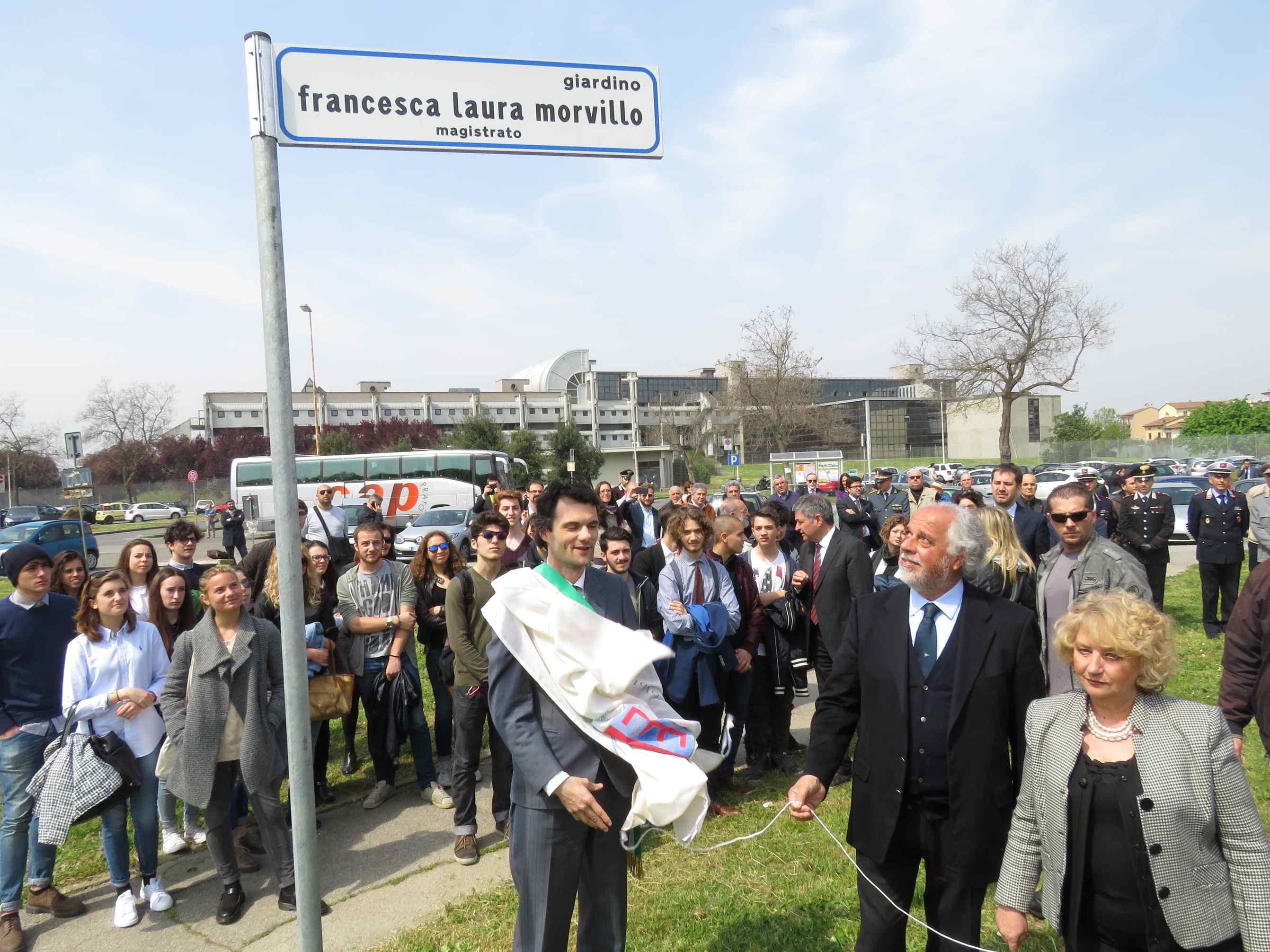 Il sindaco Matteo Biffoni, Alfredo Morvillo e il prefetto Maria Laura Simonetti
