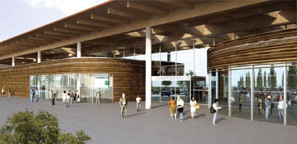 Il rendering del centro commerciale in costruzione al Commendone