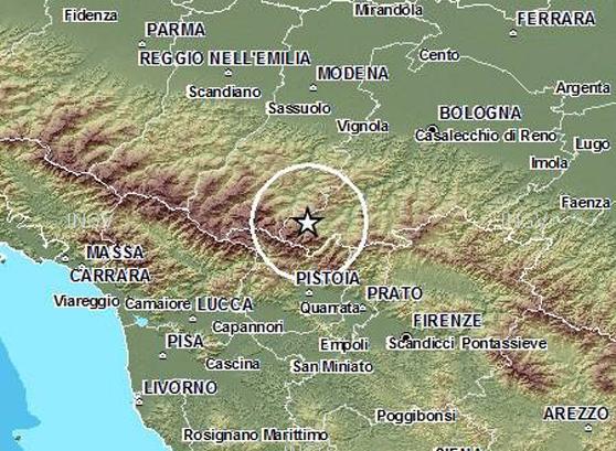 Altre scosse di terremoto sull'Appennino pistoiese 