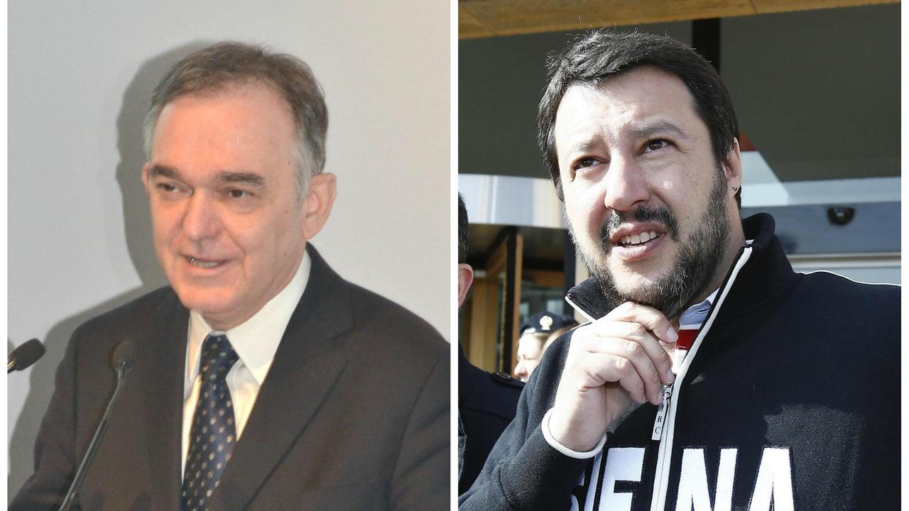 Il governatore Enrico Rossi e il segretario della Lega Nord Matteo Salvini