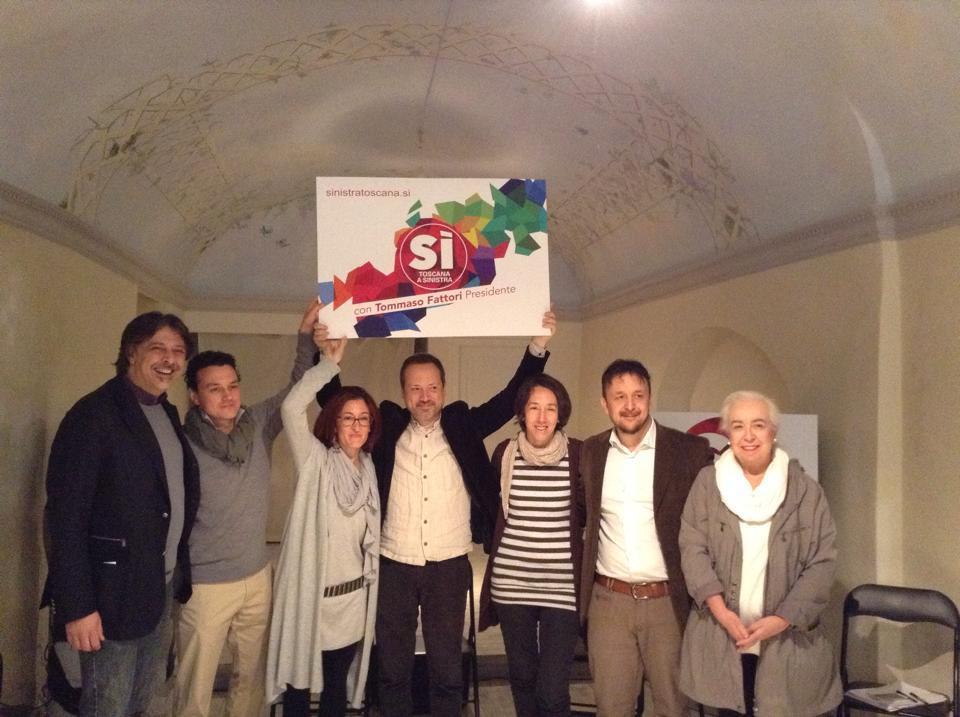Tommaso Fattori insieme agli altri candidati