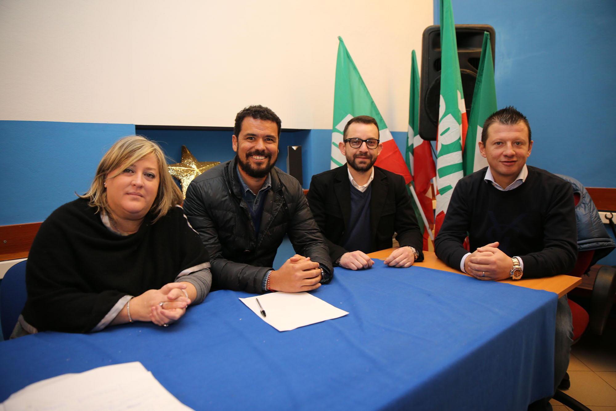 I coordinatori di Forza Italia e il capogruppo Andrea Quaranta (foto Nucci)