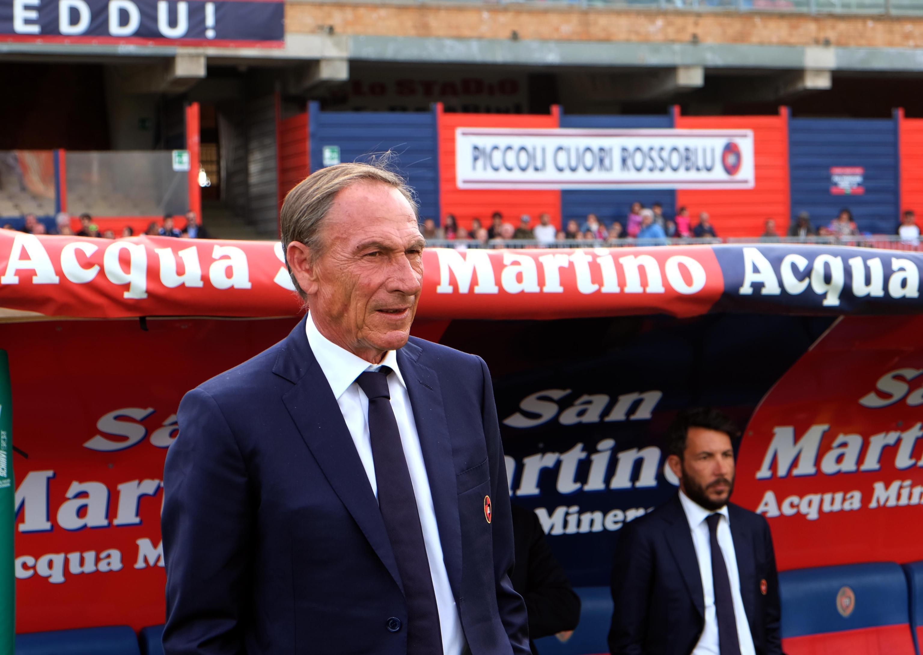 Zdenek Zeman sulla panchina del Cagliari