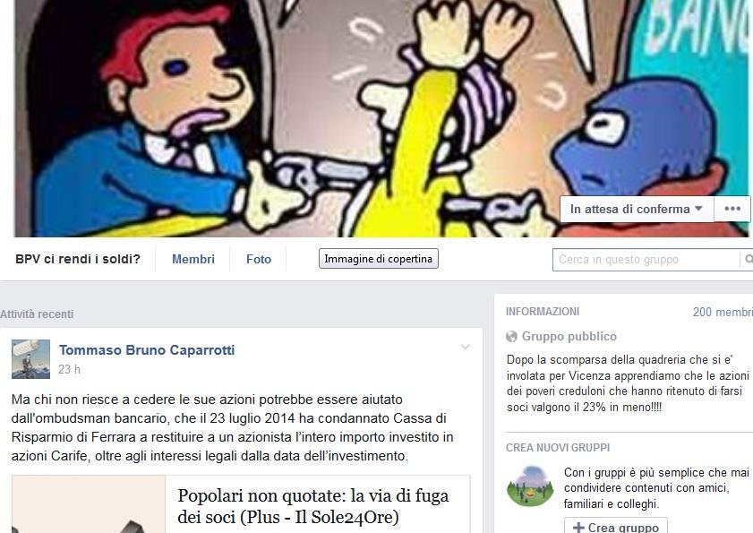 La Pagina fecebook "Bpv: ci rendi i soldi?"