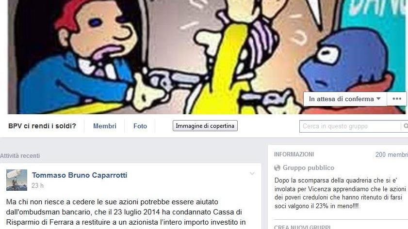 La Pagina fecebook "Bpv: ci rendi i soldi?"
