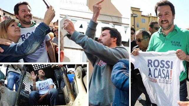Dai lanci di uova agli applausi: la giornata toscana di Matteo Salvini