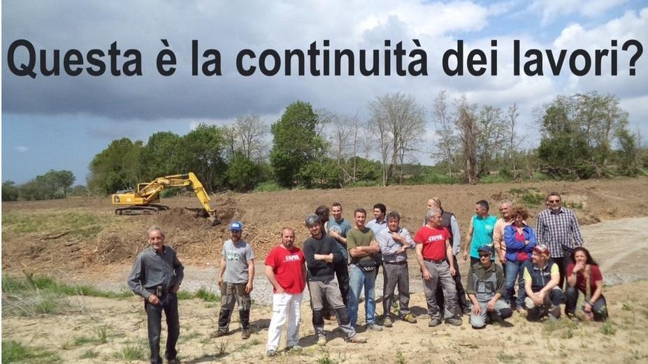 La protesta del gruppo degli alluvionati