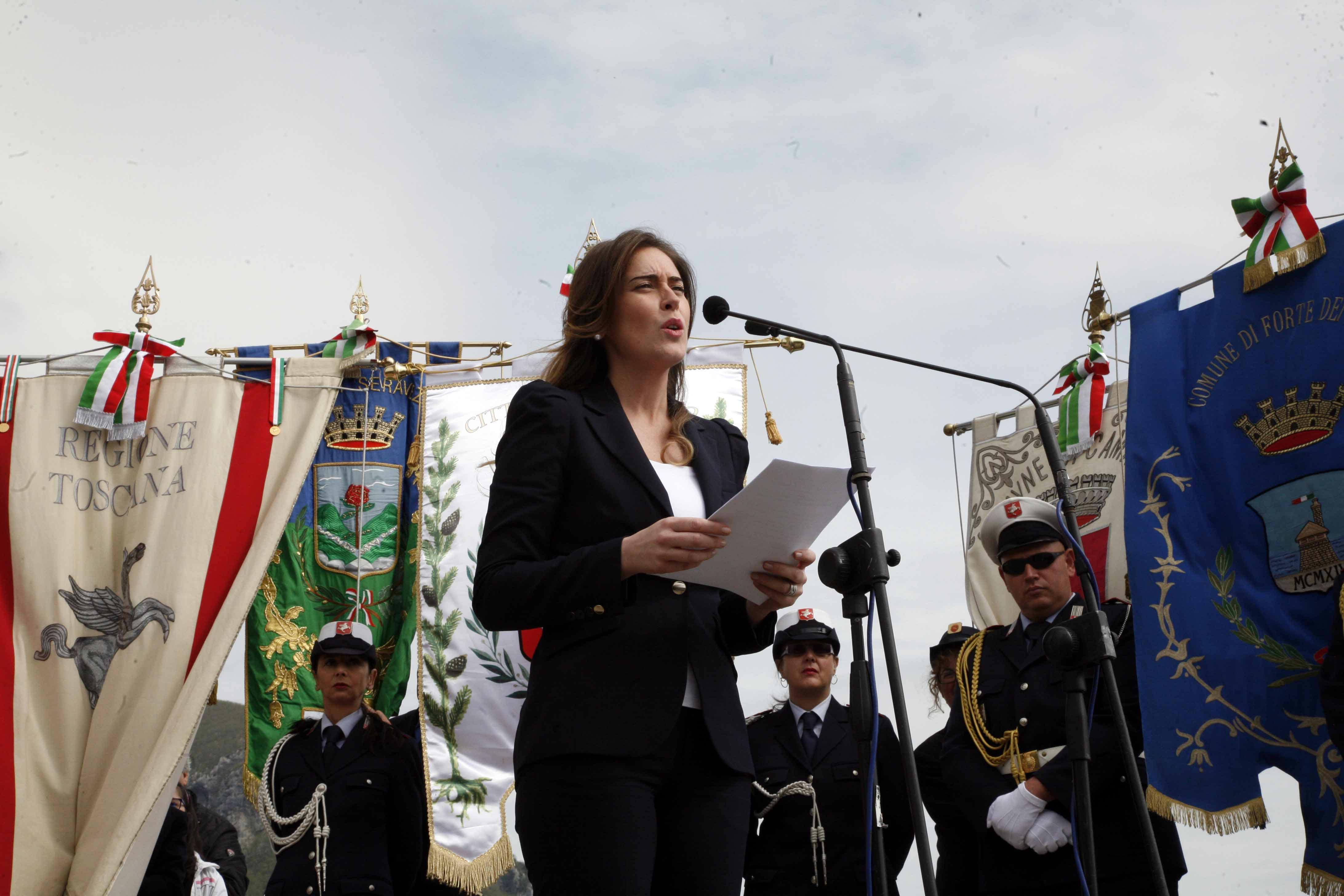 Il ministro Maria Elena Boschi a Sant'Anna di Stazzema