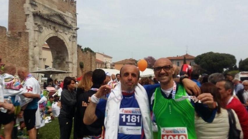 Gozzoli e Cevolani felici sotto l’Arco di Augusto