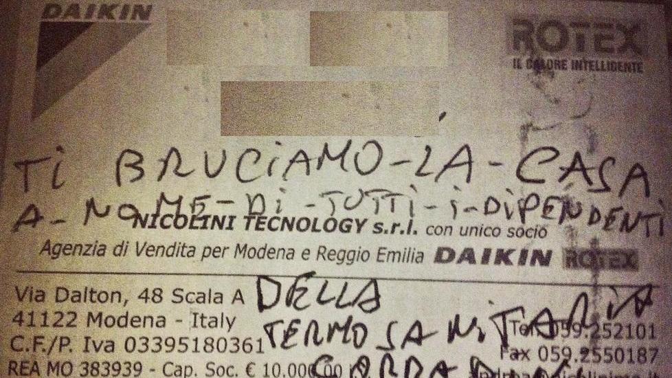 Corradini: minacce di morte al creditore