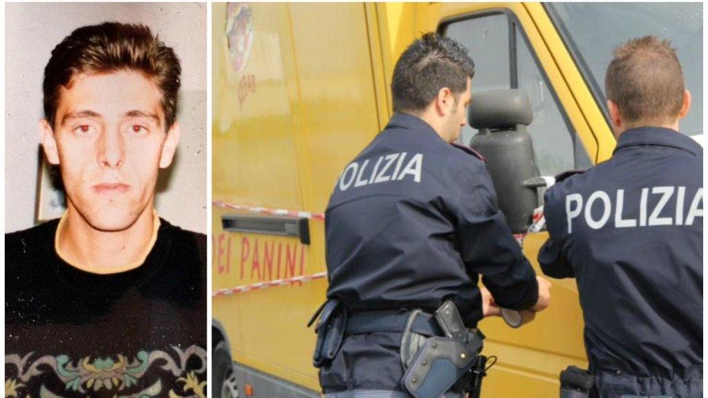 Vito Sacco, a destra i rilievi della polizia in via Toscana