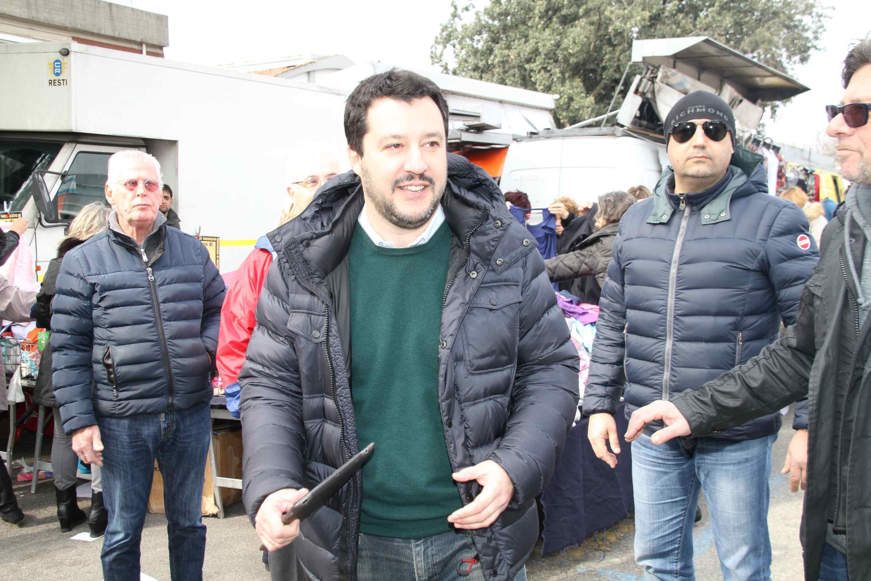 Matteo Salvini nella sua recente visita a Prato