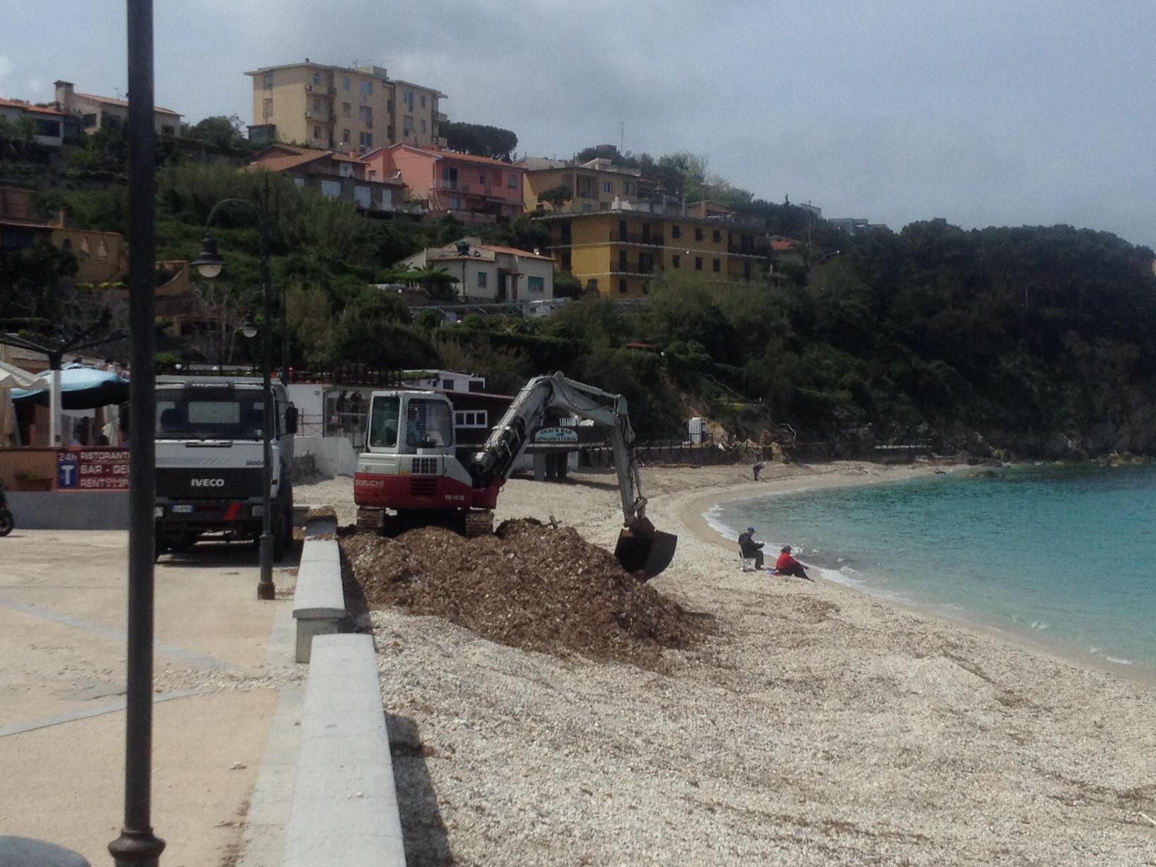 Pulizia sulla spiaggia delle Ghiaie