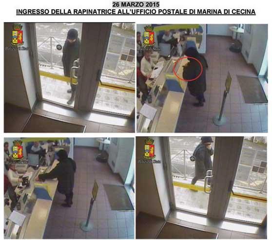 Rapina in banca e alle Poste: arrestata una donna di 50 anni