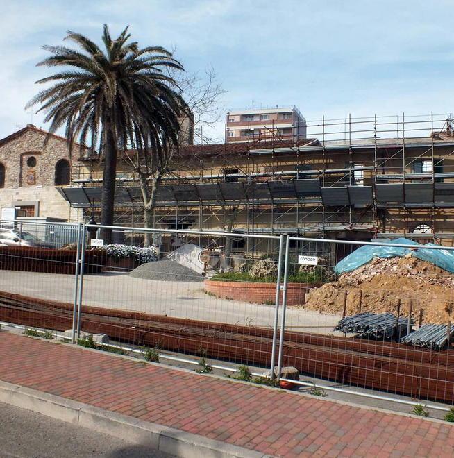 Cantiere anti frana in piazza Manzoni 