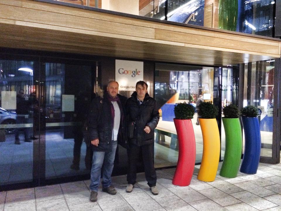 Matteo Doveri e Max Baldocchi (a destra) forndatori della HT&T Consulting nella sede di Google