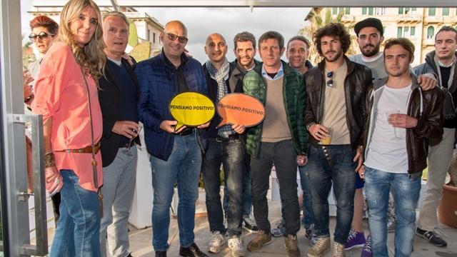 Il gruppo di imprenditori e sportivi che ha partepicato all'iniziativa di Rebecchi