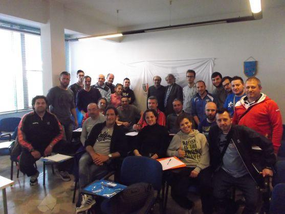 I partecipanti al corso per istruttori di base organizzato dal Coni