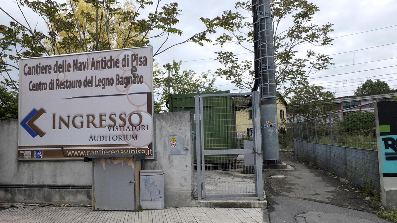 L'ingresso del cantiere delle navi antiche