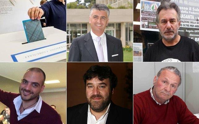 Dall'alto in ordine cronologico: Massimo Mallegni, Alessandro Ulivi, Michele Lari, Rossano Forassiepi e Moreno Fontana