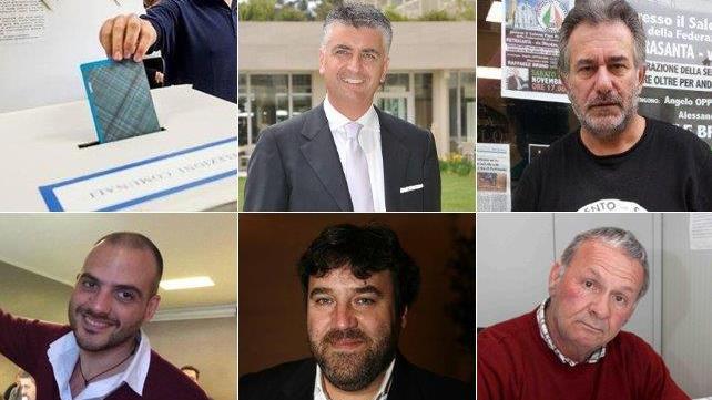 Dall'alto in ordine cronologico: Massimo Mallegni, Alessandro Ulivi, Michele Lari, Rossano Forassiepi e Moreno Fontana