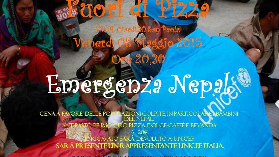 Il volantino dell'iniziativa in favore dei bambini del Nepal