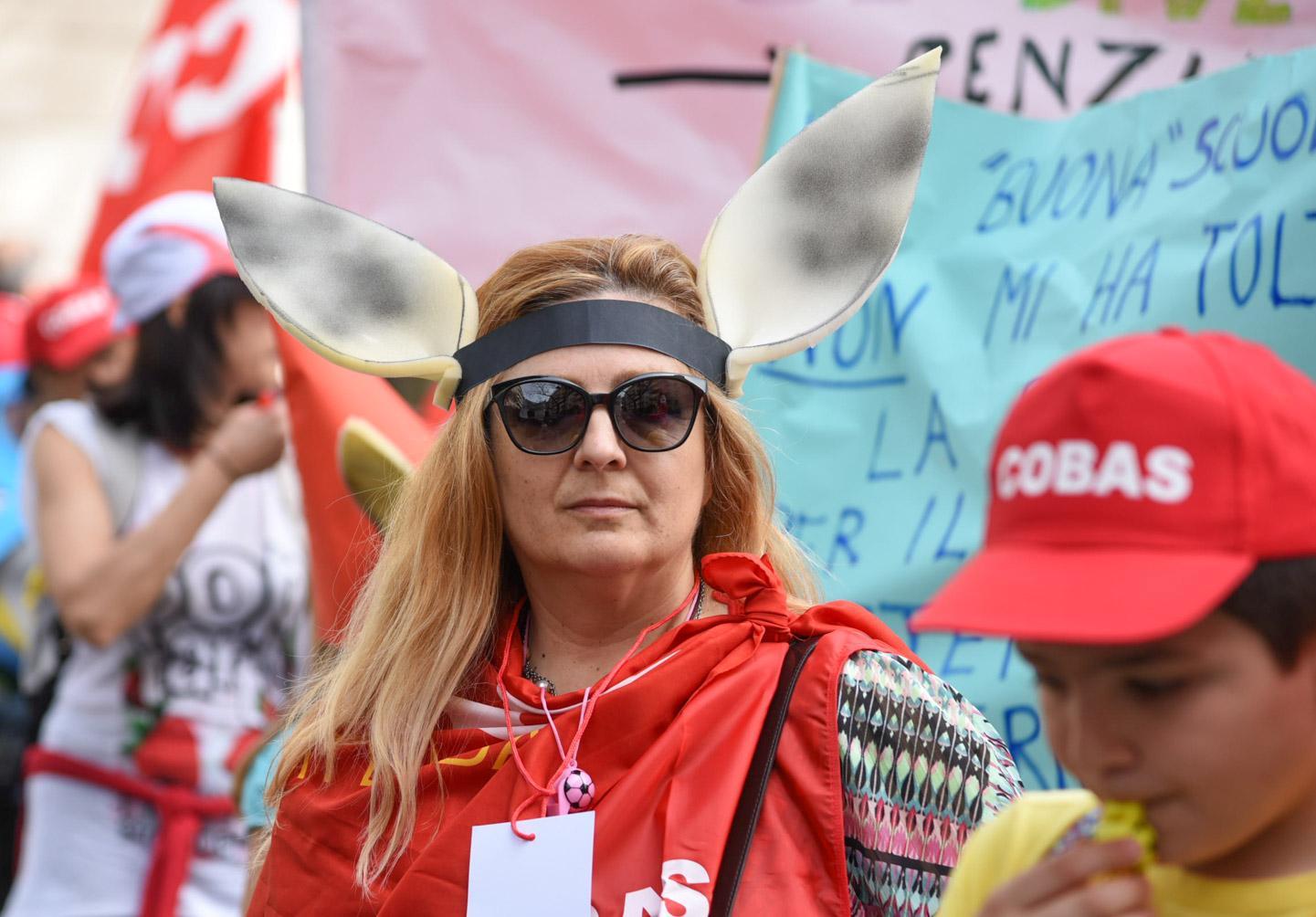 Contro la "Buona scuola" di Renzi (foto Mario Rosas)