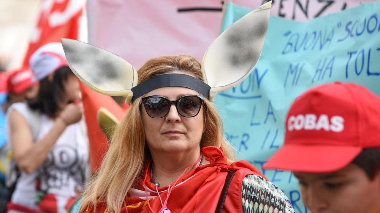 Contro la "Buona scuola" di Renzi (foto Mario Rosas)