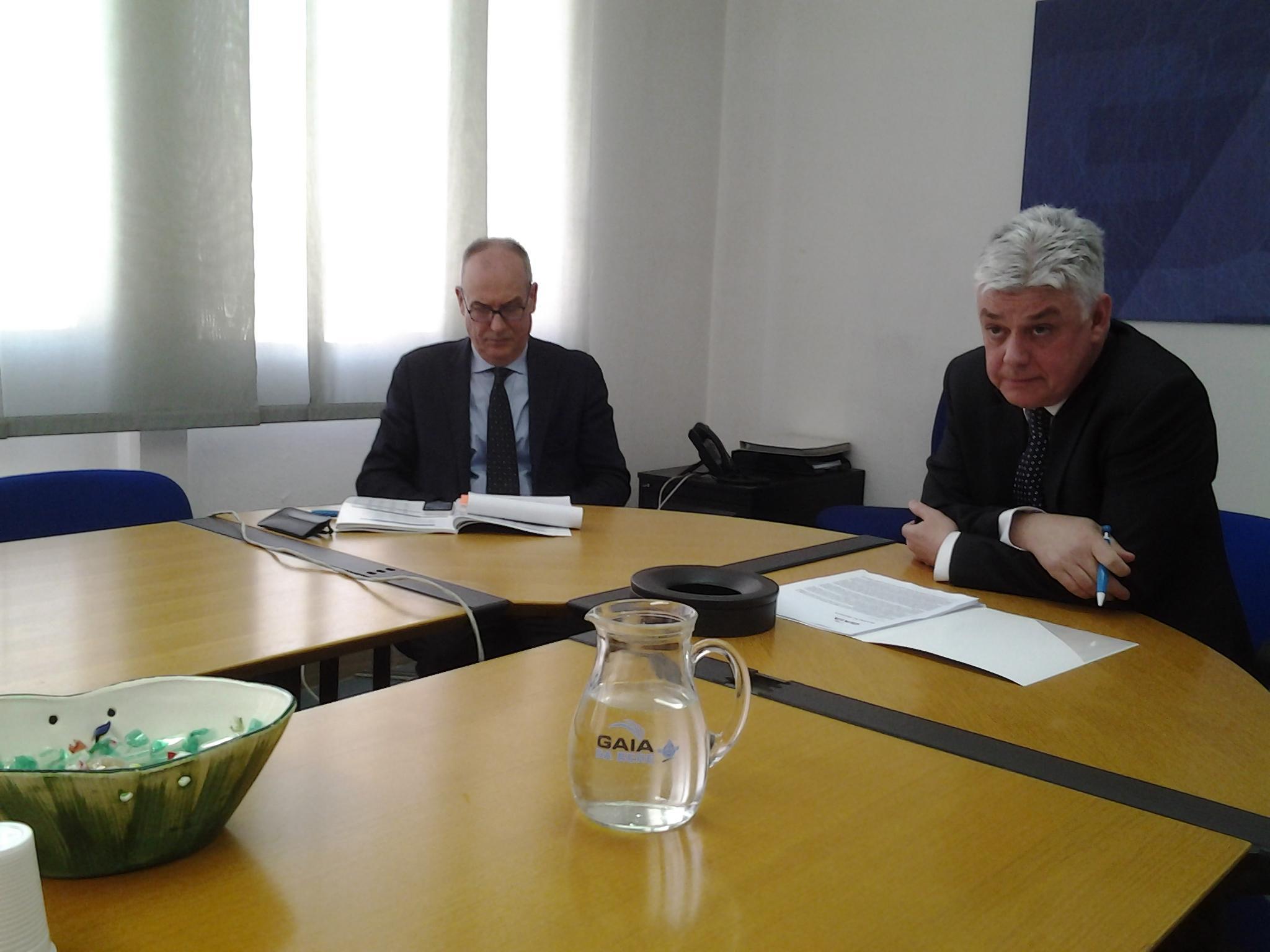 I vertici di Gaia durante la conferenza stampa