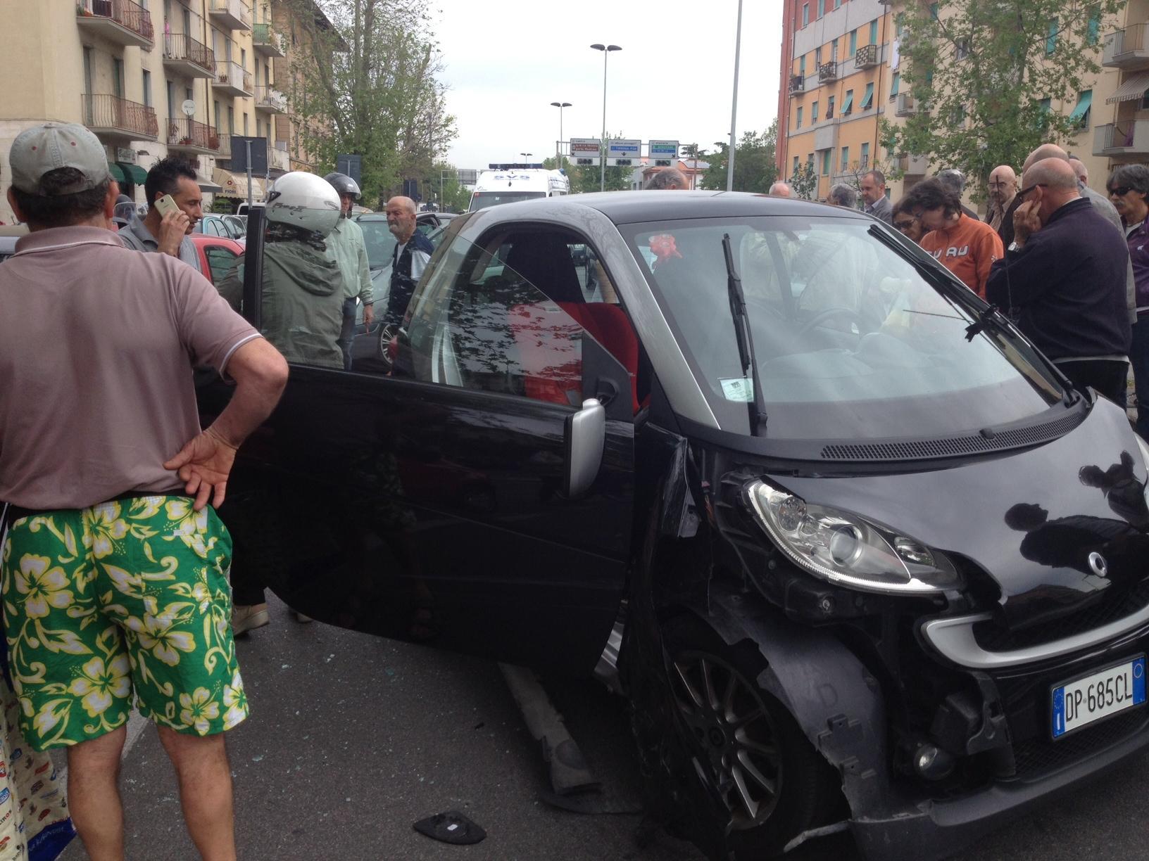 L'auto dopo lo schianto