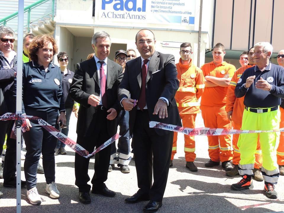 L'assessore ai Trasporti Massimo Deiana all'inaugurazione della Fiera 2015 (foto Mario Rosas)