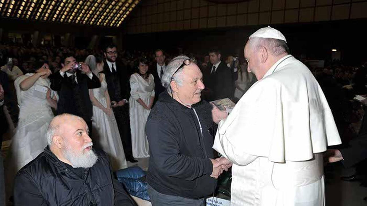 Salvatore Sessa e padre Stefano Maria Casà ricevuti da Papa Francesco