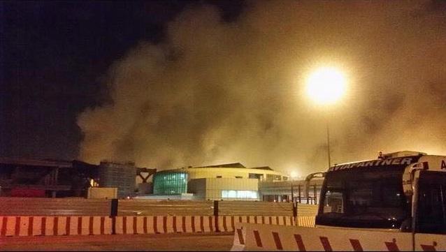 L'incendio nell'aeroporto di Fiumicino