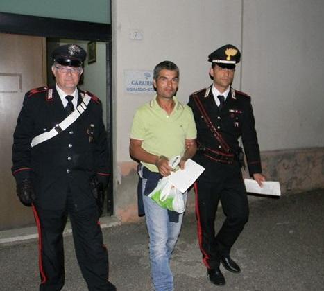 Maurizio Muscas al momento dell'arresto per tentato omicidio