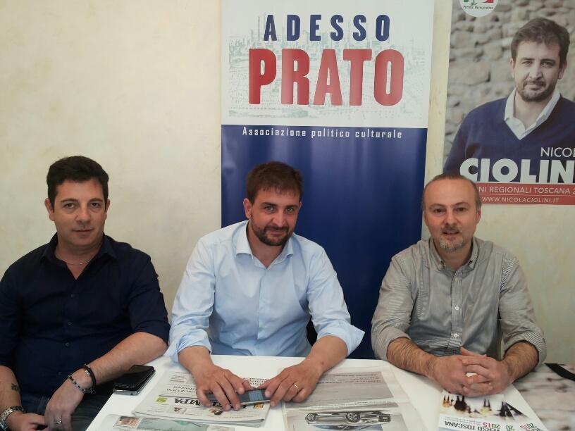 Presentate le tre serate di Adesso Prato a sostegno del candidato Nicola Ciolini (al centro)