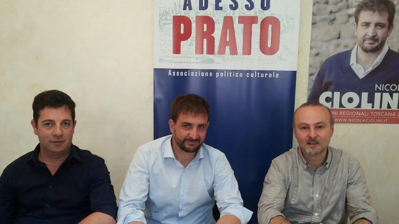 Presentate le tre serate di Adesso Prato a sostegno del candidato Nicola Ciolini (al centro)