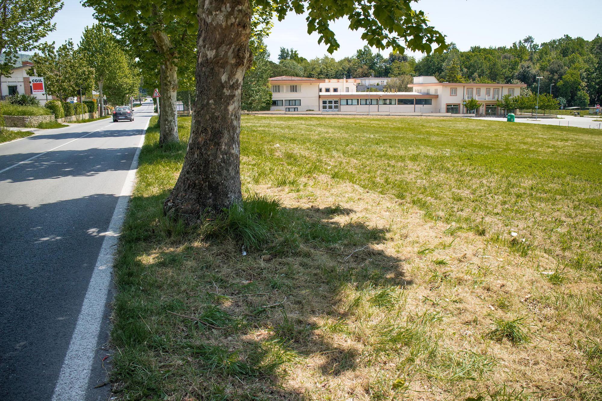 Il luogo dell'incidente davanti alla piscina comunale di Larciano (Foto Nucci)