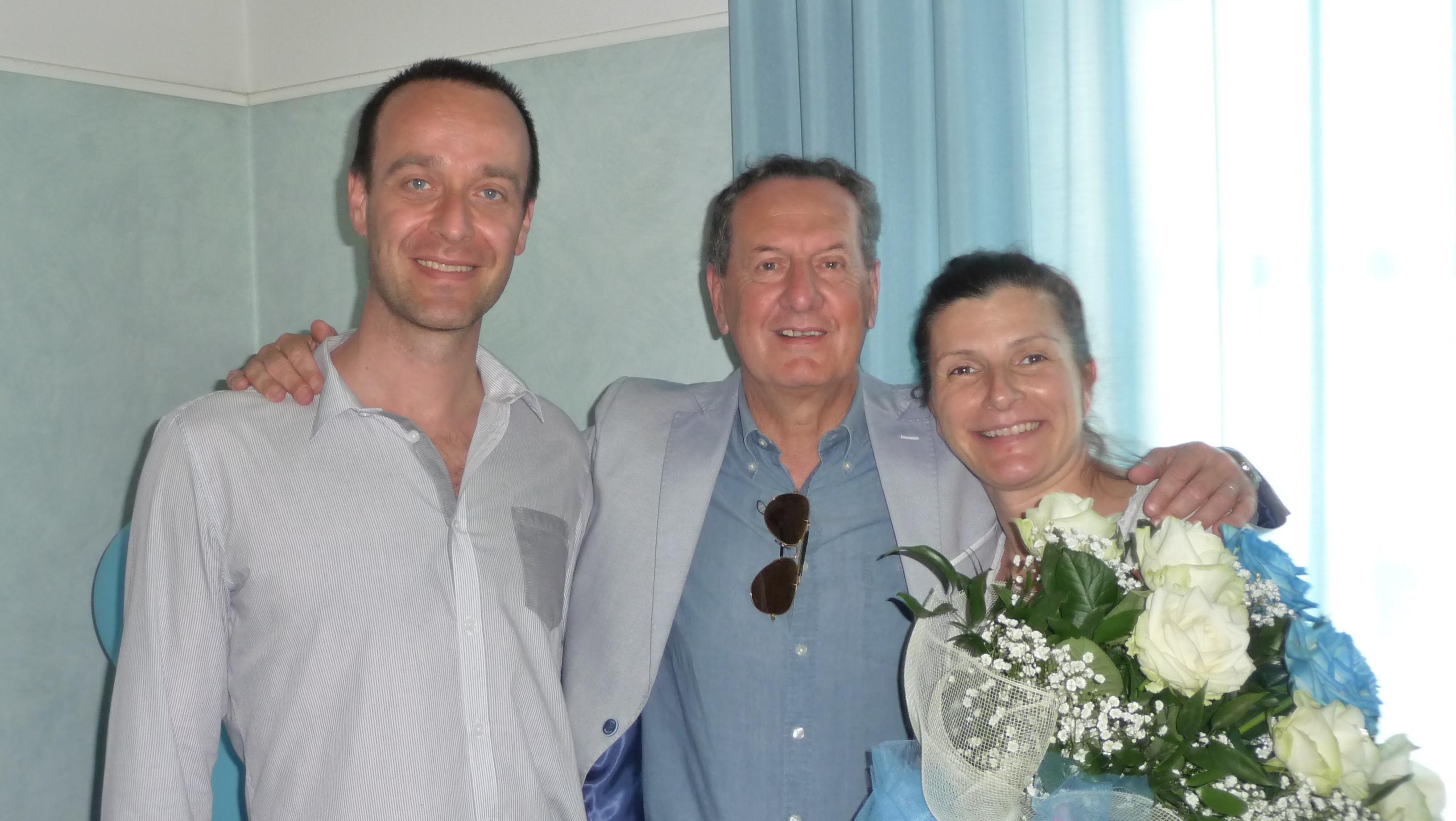 I genitori con il sindaco Baccini