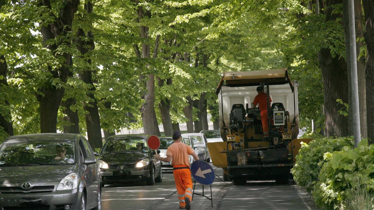 Il cantiere sulla via Provinciale