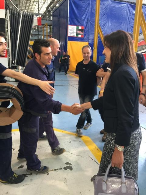 La vedova Mennea in visita alla Breda: "Un onore essere qui"